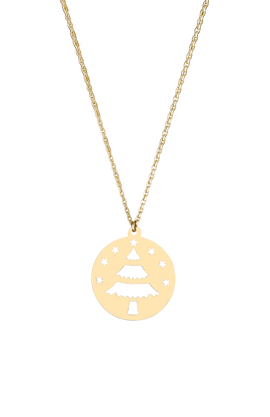 Altın Çam Ağacı Kolye