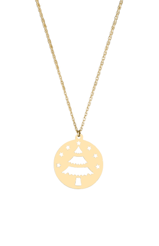 Altın Çam Ağacı Kolye