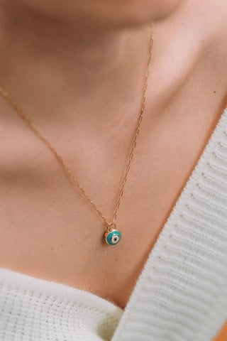 Altın Küçük Boy Turkuaz Dilek Kilidi