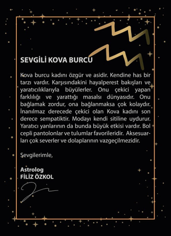 Altın Kova Burç Kolye