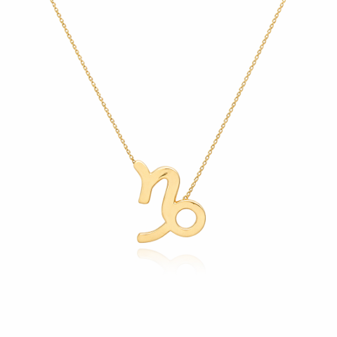 Altın Oğlak Burç Kolye