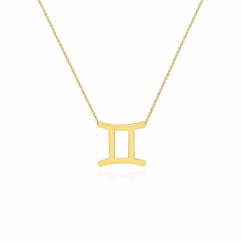 Altın İkizler Burç Kolye