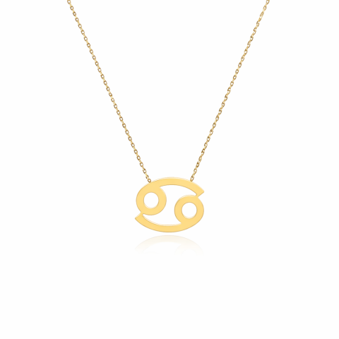 Altın Yengeç Burç Kolye