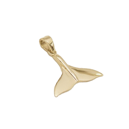 Mini Balina Kuyruğu Altın Kolye Ucu