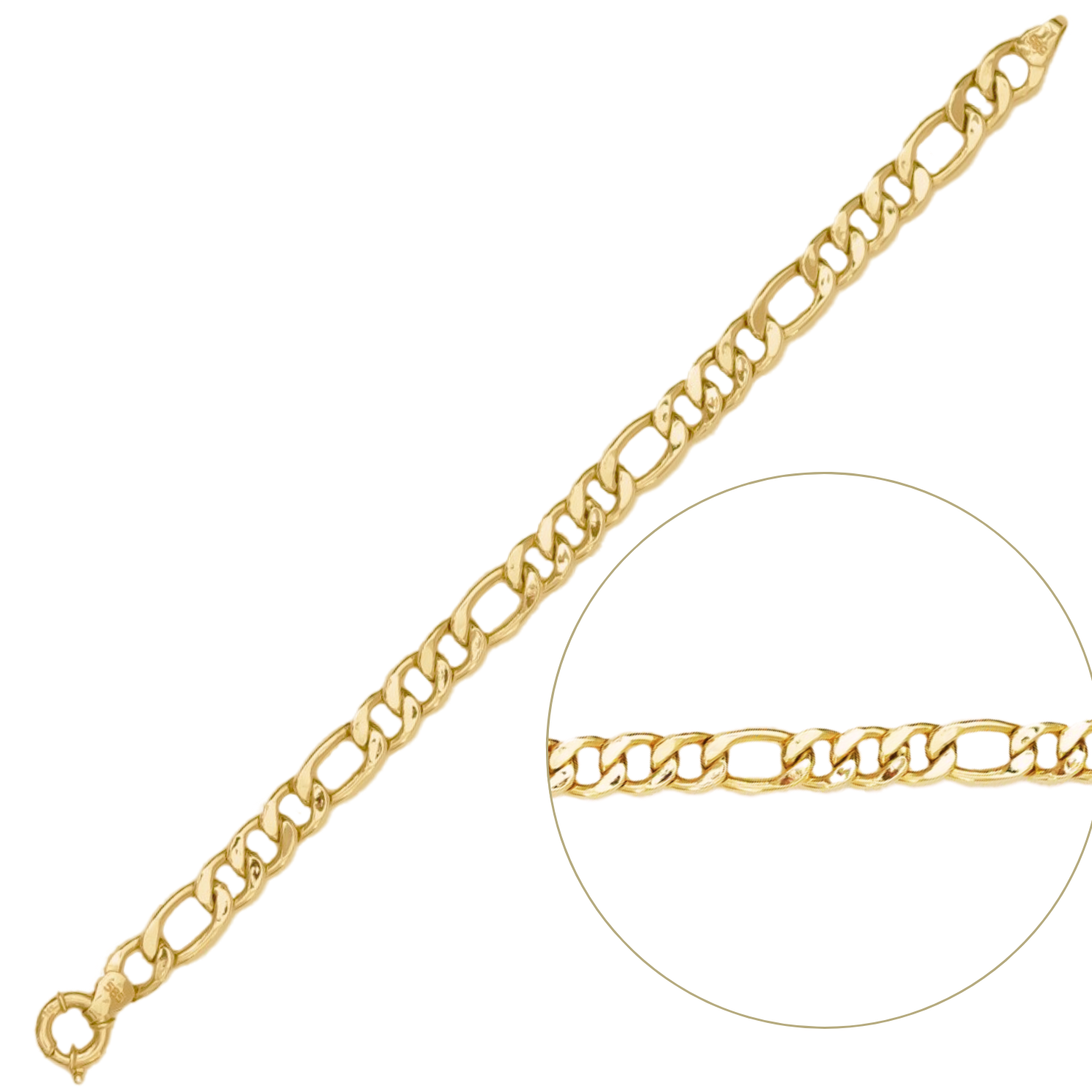 Kalın Figaro Altın Bileklik