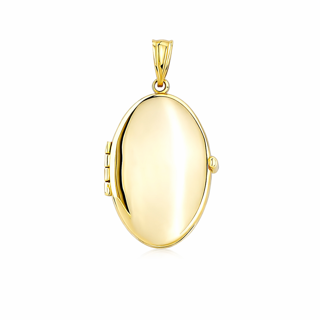 Büyük Boy Oval Madalyon Altın Kolye Ucu