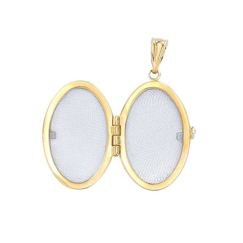 Büyük Boy Oval Madalyon Altın Kolye Ucu