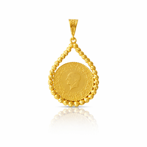 22 Ayar Dorikalı Çeyrek Altınlı Kolye Ucu