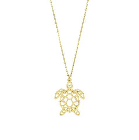 Kaplumbağa Altın Kolye