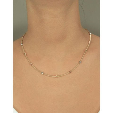 Altın İtalyan Tek Sıra Hasır Örme Dorika Kolye