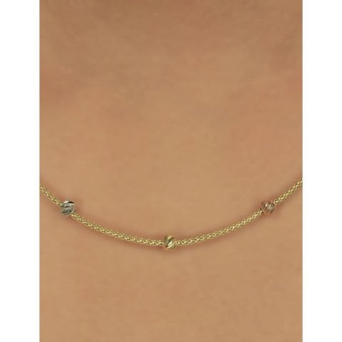 Altın İtalyan Tek Sıra Hasır Örme Dorika Kolye