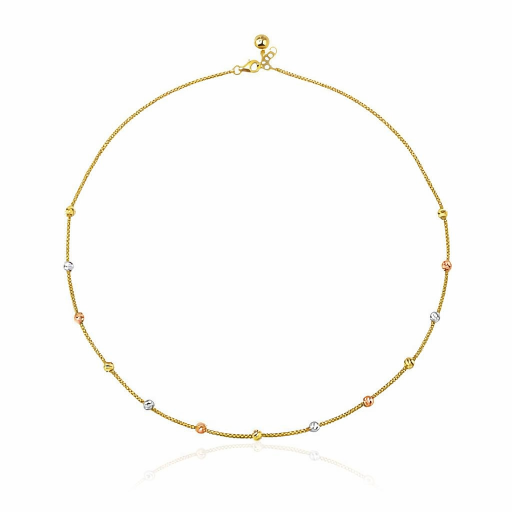 Altın İtalyan Tek Sıra Hasır Örme Dorika Kolye