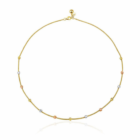 Altın İtalyan Tek Sıra Hasır Örme Dorika Kolye