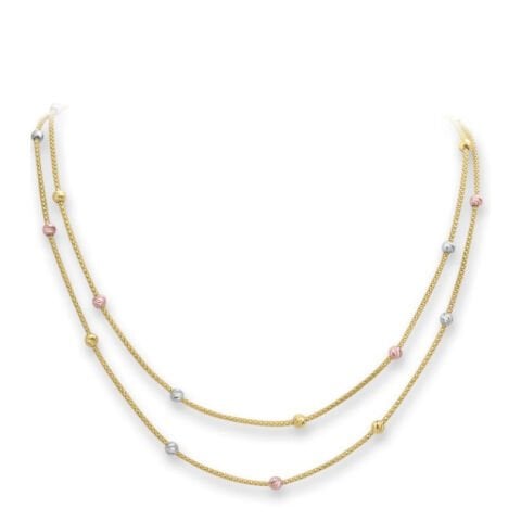 İtalyan İki Sıra Dorika Altın Kolye