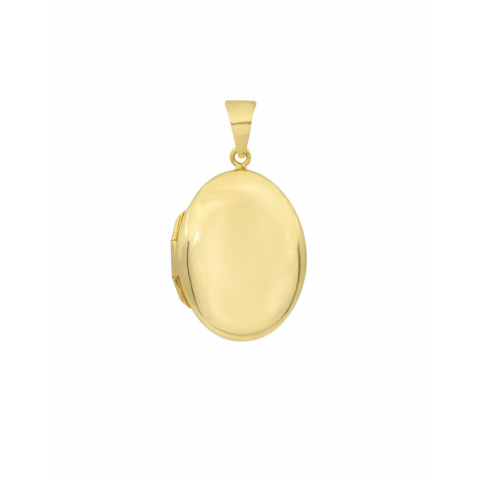 Orta Boy Oval Madalyon Altın Kolye Ucu