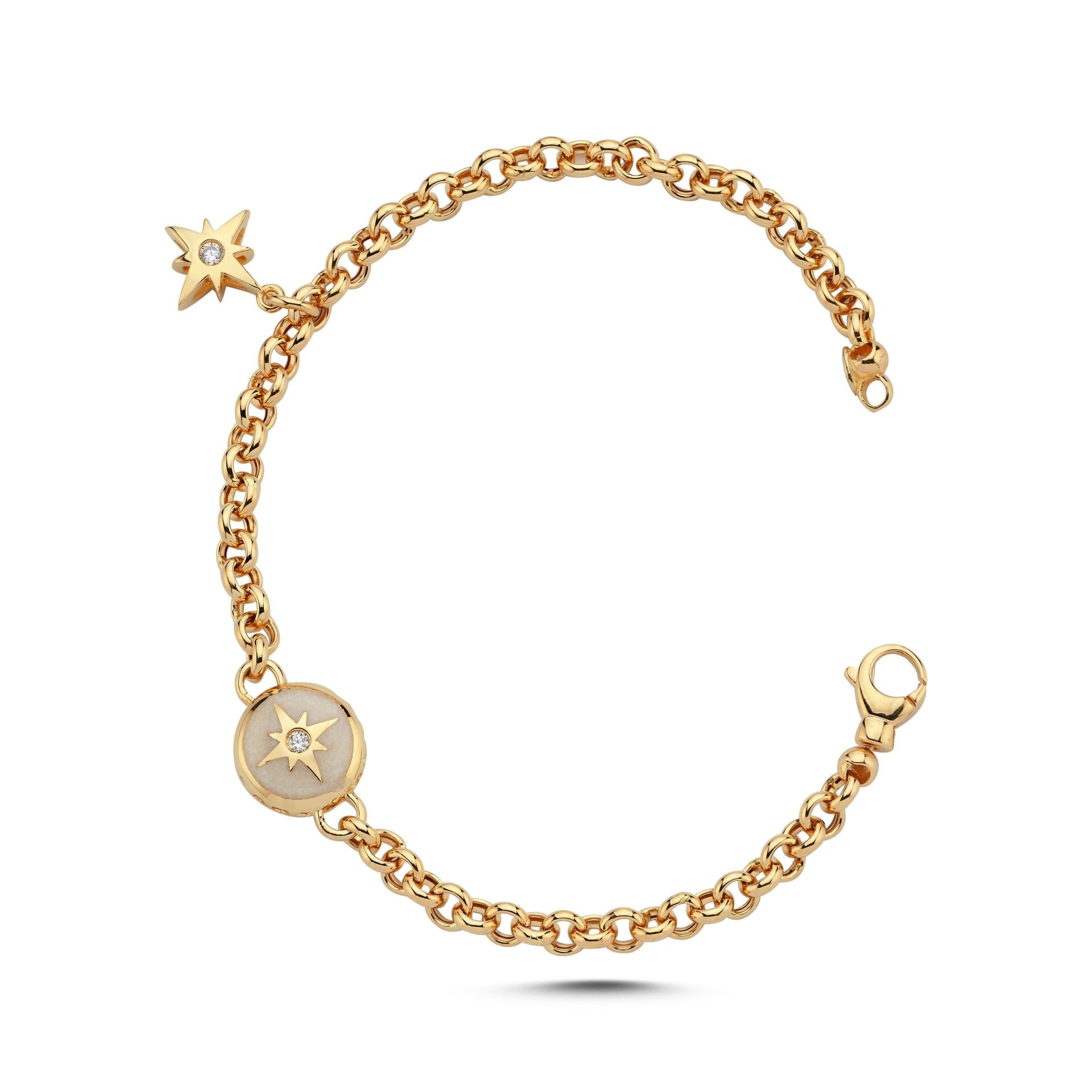 Altın Sedef Mineli Polaris Bileklik