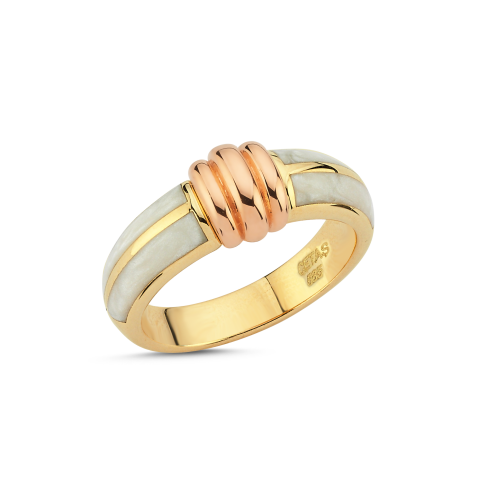 Eterna Sarı-Rose Altın Turkuaz Mineli Yüzük