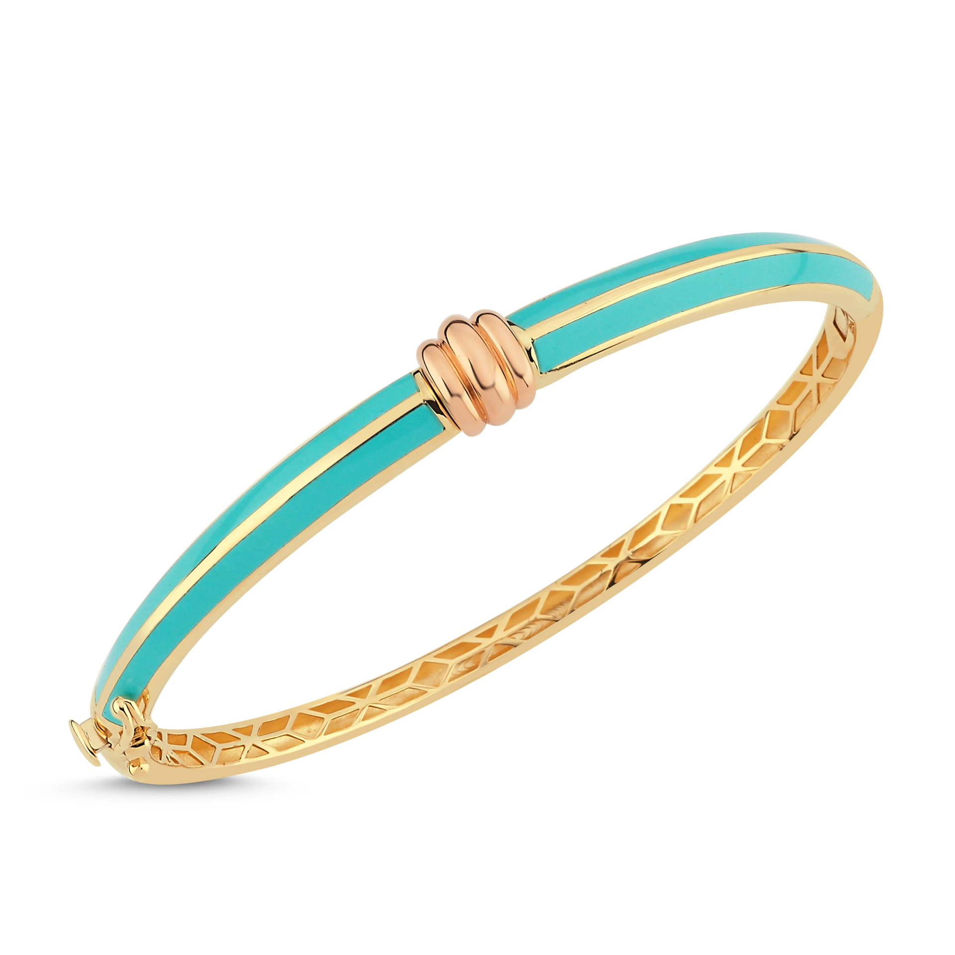 Eterna Sarı-Rose Altın Turkuaz Mineli Bilezik