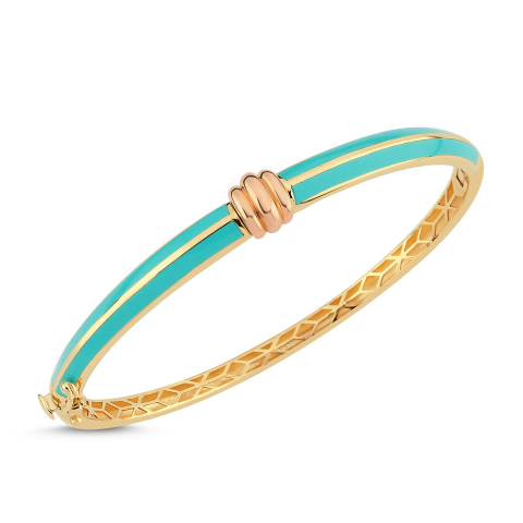 Eterna Sarı-Rose Altın Turkuaz Mineli Bilezik