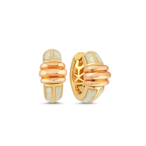 Eterna Sarı-Rose Altın Turkuaz Mineli Küpe