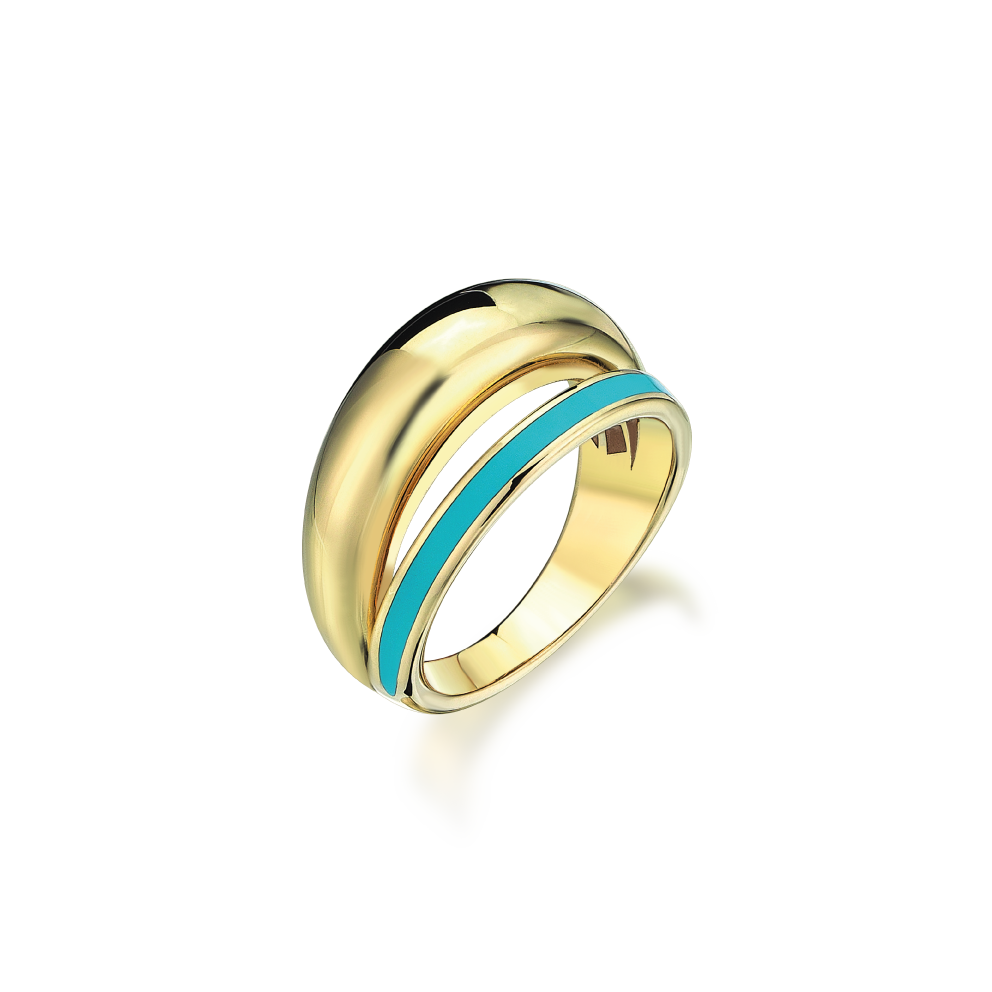 Altın Turkuaz Mineli Eterna Yüzük
