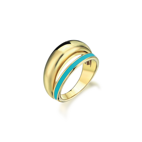 Altın Turkuaz Mineli Eterna Yüzük