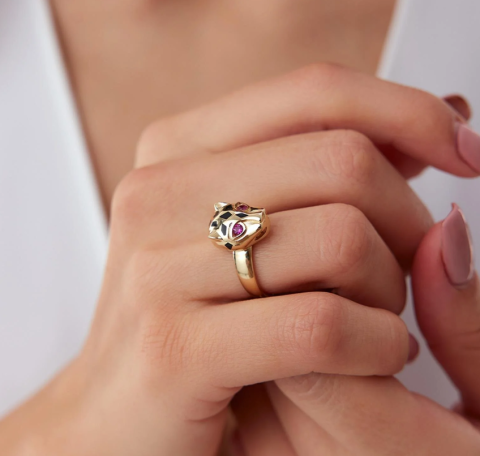 Altın Eterna Panter Yüzük