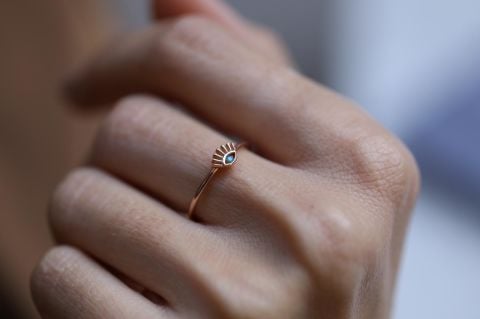 Altın Mini Kirpik Yüzük