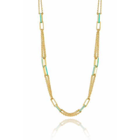 Elysia Turkuaz Altın Kolye