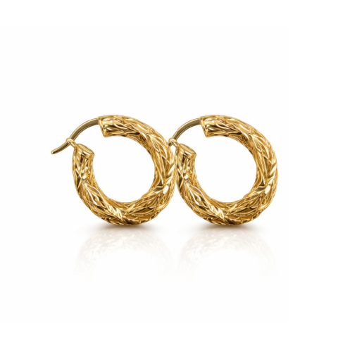 Altın Telkarili Halka Küpe