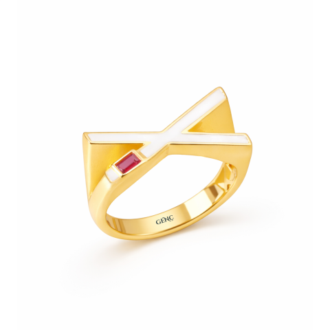 Altın Sedef Mineli Yüzük