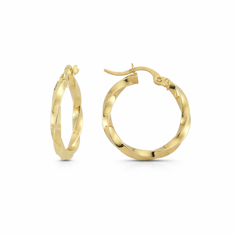 Altın Burgulu Halka Küpe