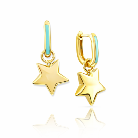 Yıldızlı Altın Küpe