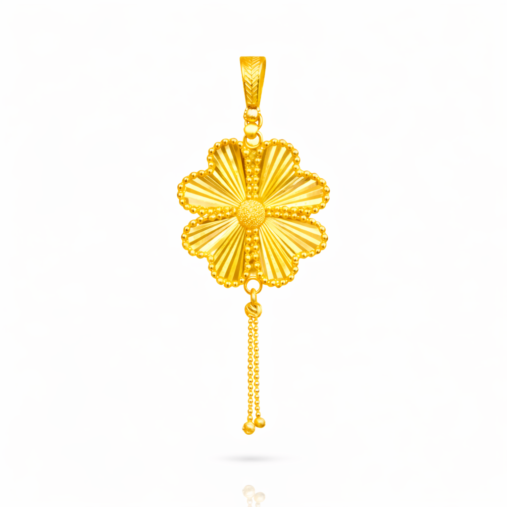 22 Ayar Yonca Altın Kolye Ucu