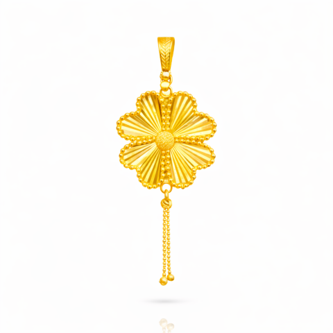 22 Ayar Yonca Altın Kolye Ucu