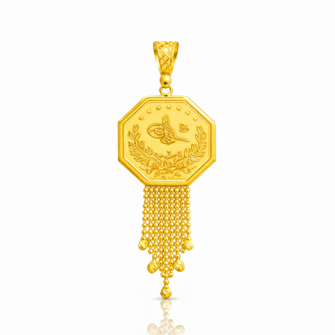 22 Ayar Tuğralı Altın Kolye Ucu