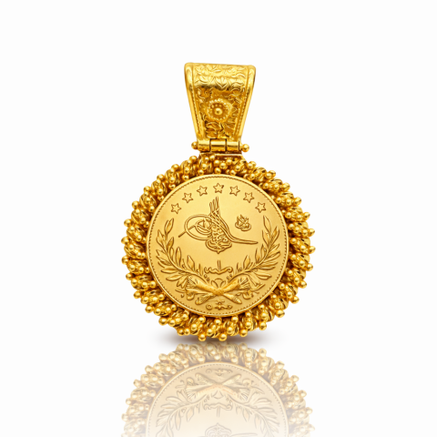 22 Ayar Reşat Çeyrekli Altın Kolye Ucu