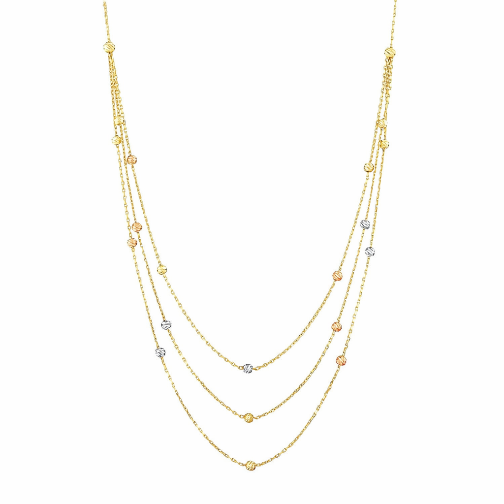 Altın  Üç Sıra Dorikalı Kolye