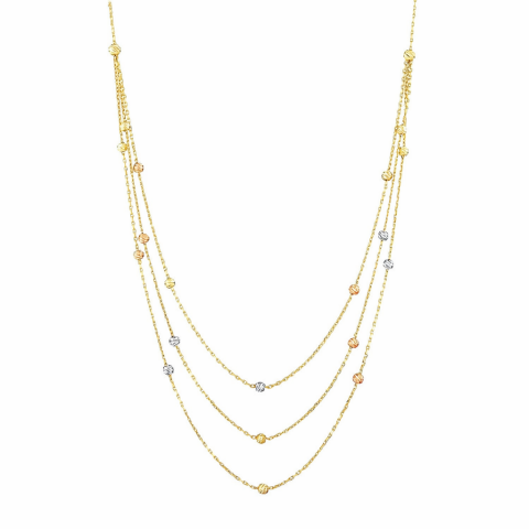 Altın  Üç Sıra Dorikalı Kolye