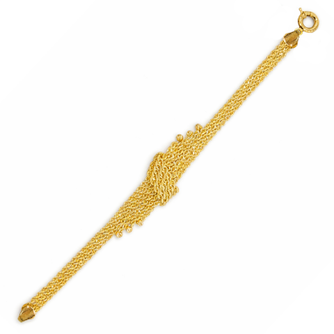 Düğümlü Halat Altın Bileklik