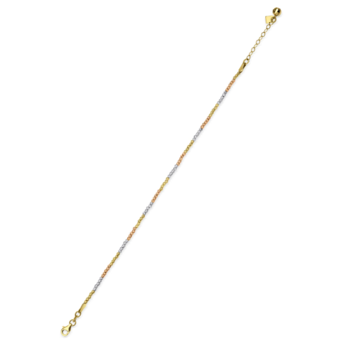 İtalyan Sık Dorika Üç Renk Altın Bileklik