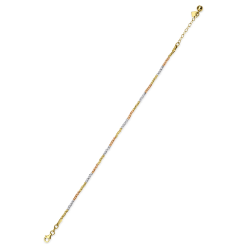 İtalyan Sık Dorika Üç Renk Altın Bileklik