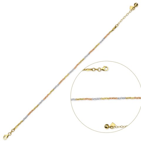 İtalyan Sık Dorika Üç Renk Altın Bileklik