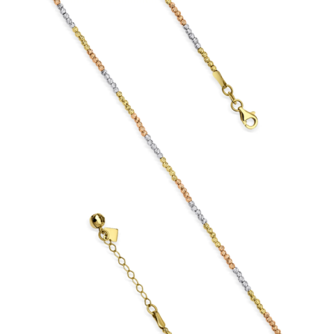 İtalyan Sık Dorika Üç Renk Altın Bileklik