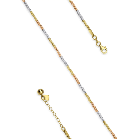 İtalyan Sık Dorika Üç Renk Altın Bileklik