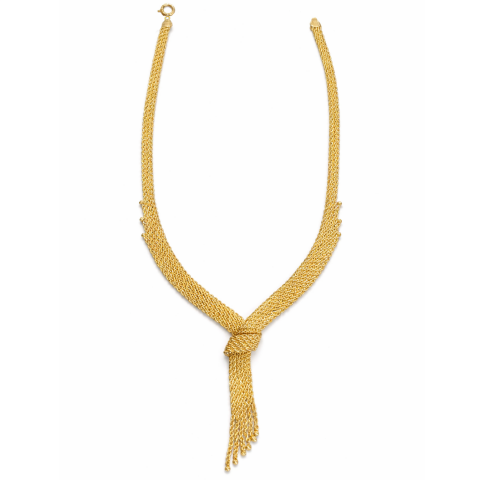 Düğümlü Halat Altın Gerdanlık