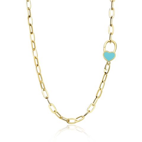 Eterna Altın Kolye Turkuaz Mineli