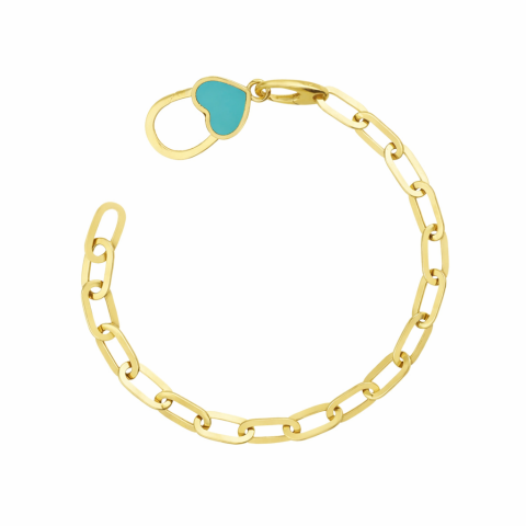 Turkuaz Mineli Altın Bileklik