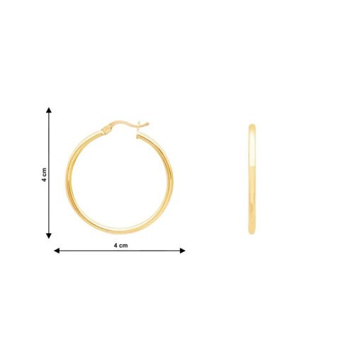 Altın İnce Halka Küpe 4cm