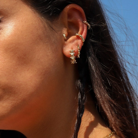 Altın Kemik Halka Küpe